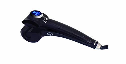 Palson Curly - Rizador de pelo (revestimiento cerámico, pantalla LCD, tecnología iónica, 220-240 V, 50/60 Hz, 50 W, 180-230º C), negro