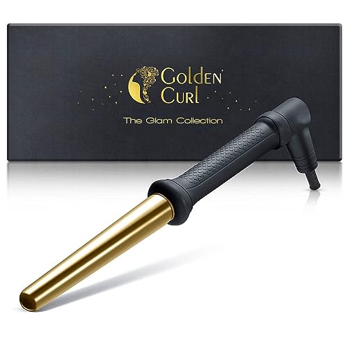 Golden Curl Hierro Rizador de Pelo GL506 - Ondulador Eléctrico Para Todos los Tipos de Cabello (18mm-25mm) (Oro)