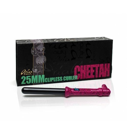 Aria Beauty Tourmaline 25mm - Rizador para el pelo, color rosa leopardo