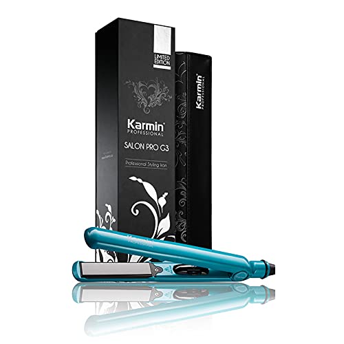 Karmin G3 Salon Pro - Plancha de pelo profesional, de cerámica y turmalina, color azul