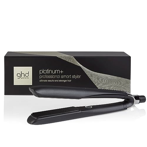 ghd platinum+ negra - Plancha de pelo profesional inteligente, menos rotura del cabello, más brillo y protección del color, tecnología...