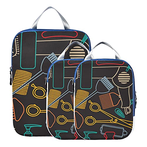 Bolsas de equipaje Bonito y hermoso rizador de pelo para niña de dibujos animados Cubo de embalaje ampliable Accesorios de viaje para...
