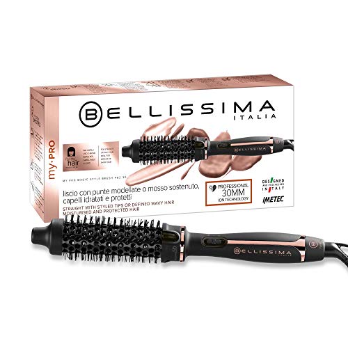Bellissima Imetec Cepillo Térmico My Pro Magic Style Brush P2 30, cabello liso de efecto natural u ondulado duradero, 30 mm de diámetro,...